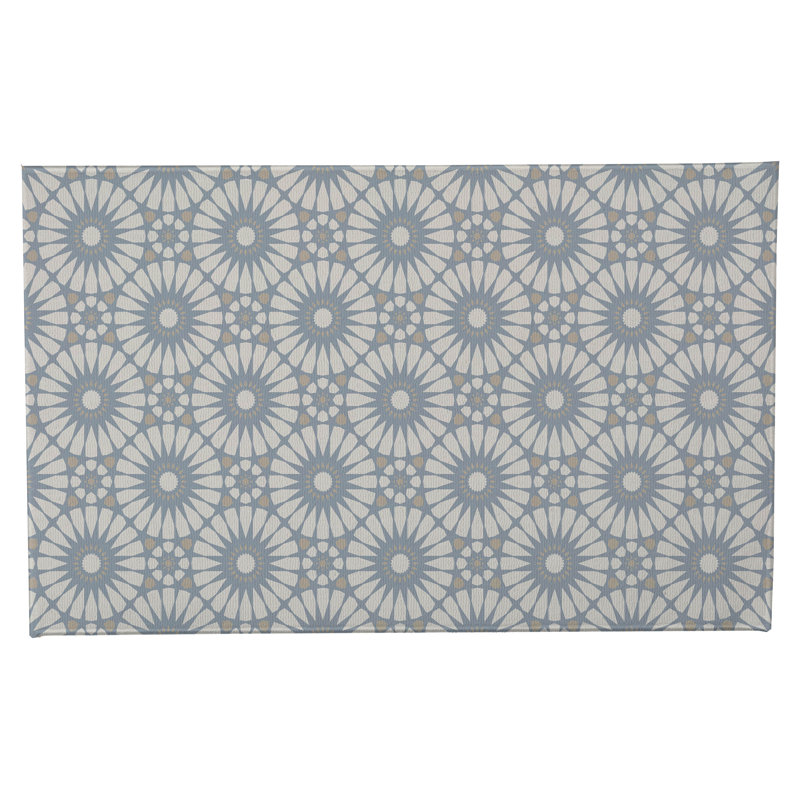 Sylvia Non-Skid Bath Mat, Single - 24" L x 17" W, Denim Blue