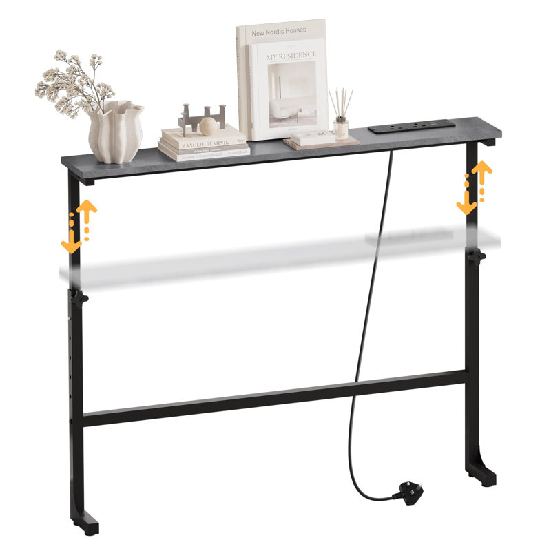 Narrow Console Table, 83cm H x 100cm W x 15cm D, Grey