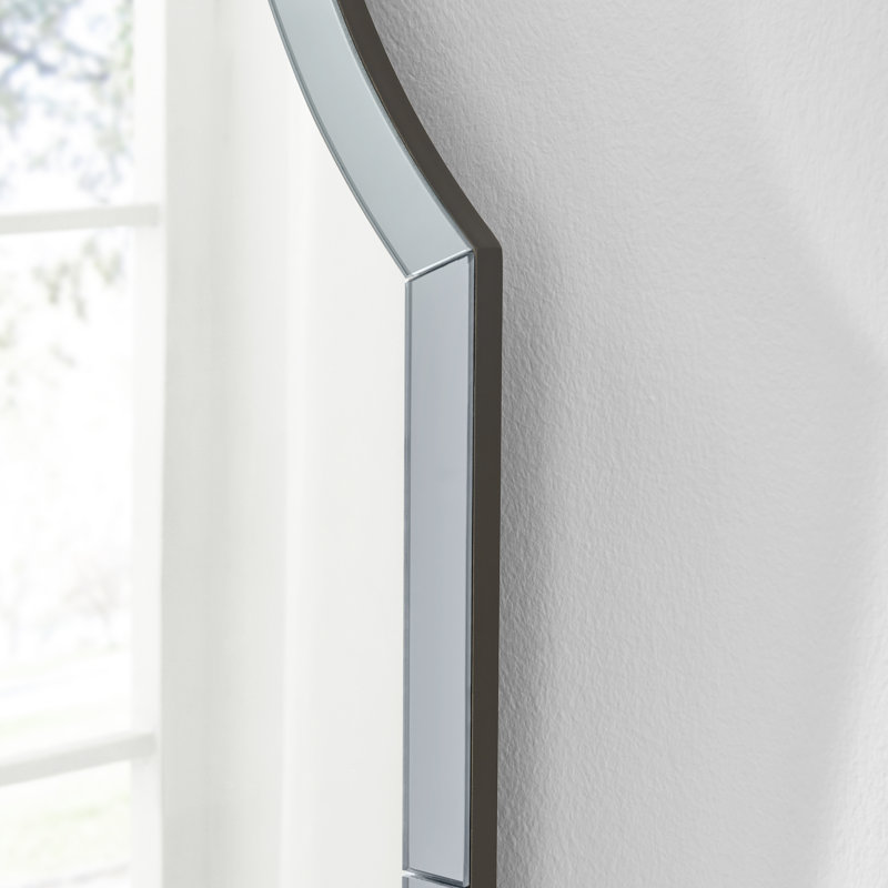 Weippe Glass Arch Mirror, Blue