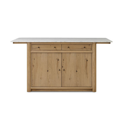 LeeRoy Kitchen Island with Marble Top by Birch Lane