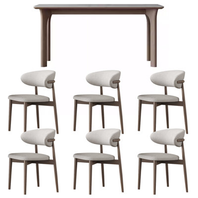 Modern Simple Rock Slab Ash Dining Table Set