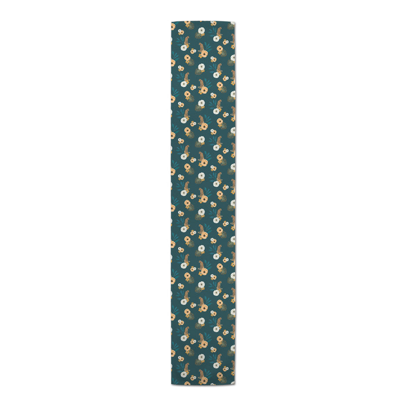Chemin de table Enioluwa, L 72 po x l 16 po, Bleu sarcelle