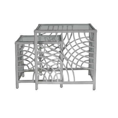Swirl Glass Top Nesting Tables End Table