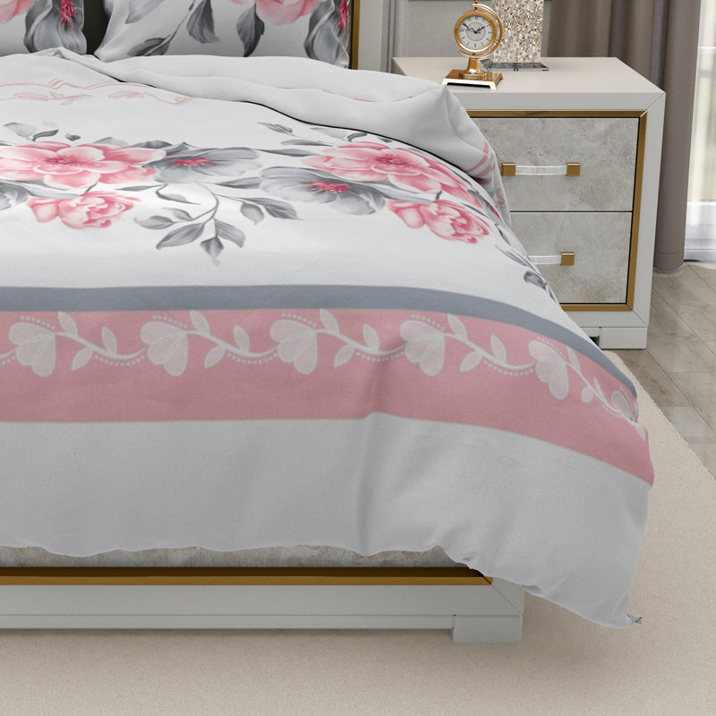Trendy Complete Bedding Set 4 Piece Duvet Cover Fitted Sheet with Matching Pillow Cases 100% Microfibre Material