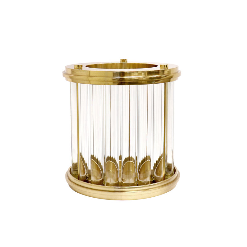 Ouragan Calypso en or brossé Lucite, H 11 po x l 10,5 po x P 10,5 po, Or / transparent