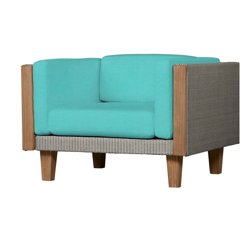 Catalina Outdoor Teak Lounge Chair, Demo Mist, Pewter
