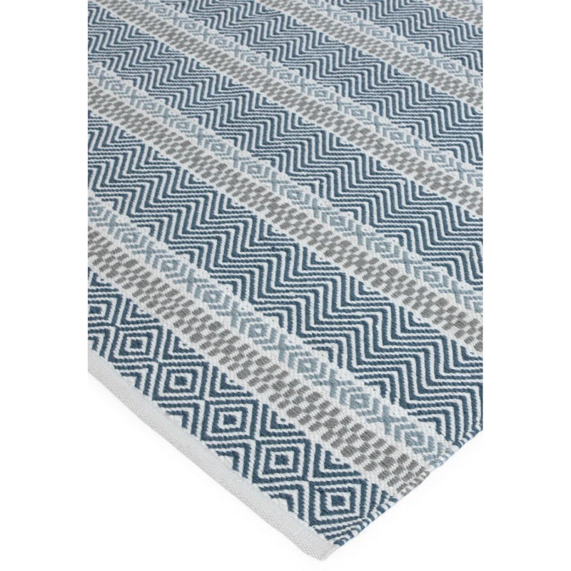Checketts Geometric Recycled P.E.T Hand Knotted Indoor / Outdoor Area Rug, Rectangle 160 x 230cm
