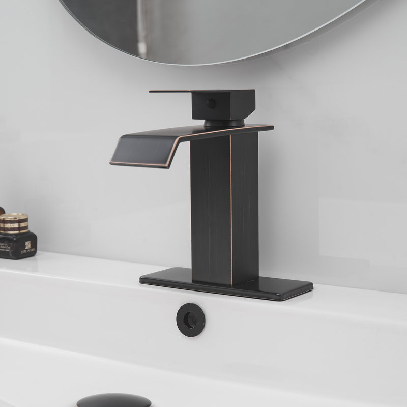1 Single-handle Bathroom Faucet with Drain Assembly, Oil Rubbed Bronze