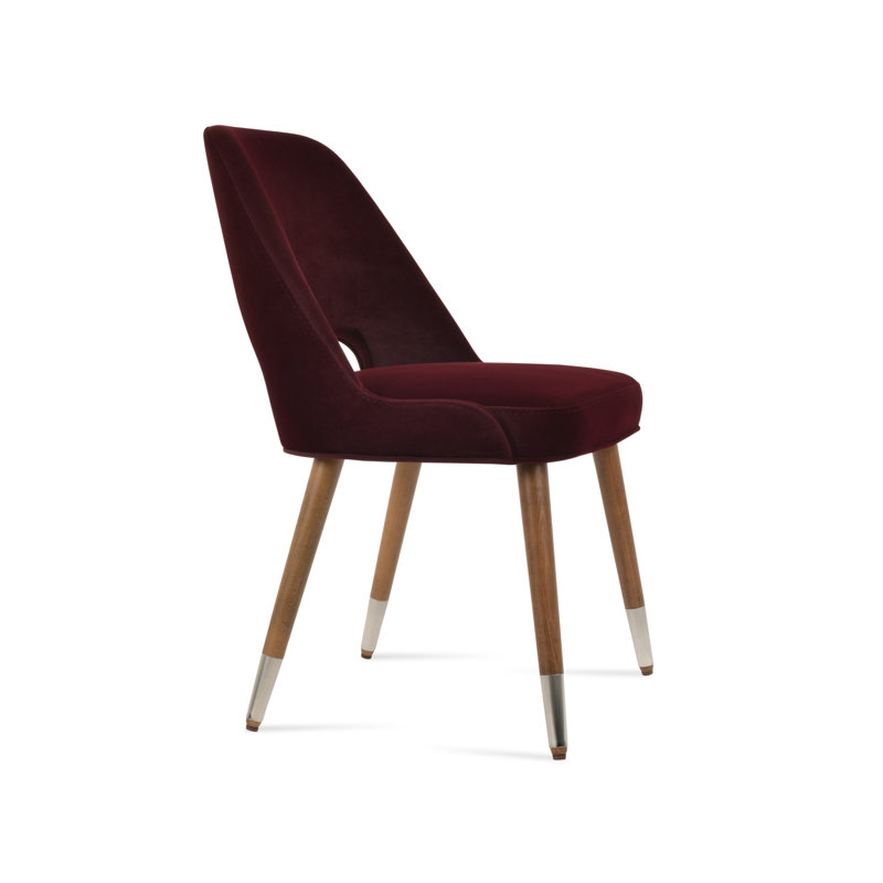 Chaise en velours cerisier Marash