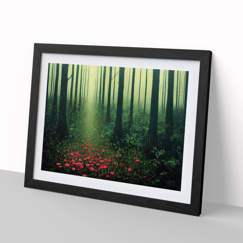 XH1022-9720X Vivid Spring Forest - Single Picture Frame Print, 46cm H x 64cm W x 2cm D, Black Framed
