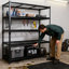 Étagère en métal robuste à 5 niveaux, l 48 po x P 24 po x H 72 po, support de rangement réglable, assemblage sans boulon, capacité de charge totale de 4 000 lb, pour le garage, le sous-sol, l'entrepôt, noir
