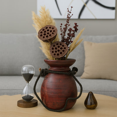  Vase décoratif en bois de manguier pour la maison