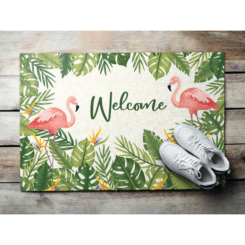 Non-Slip Floral Outdoor Doormat