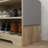 Entryway Shoe Bench with Storage Drawer Open Shelf Pocket Grey