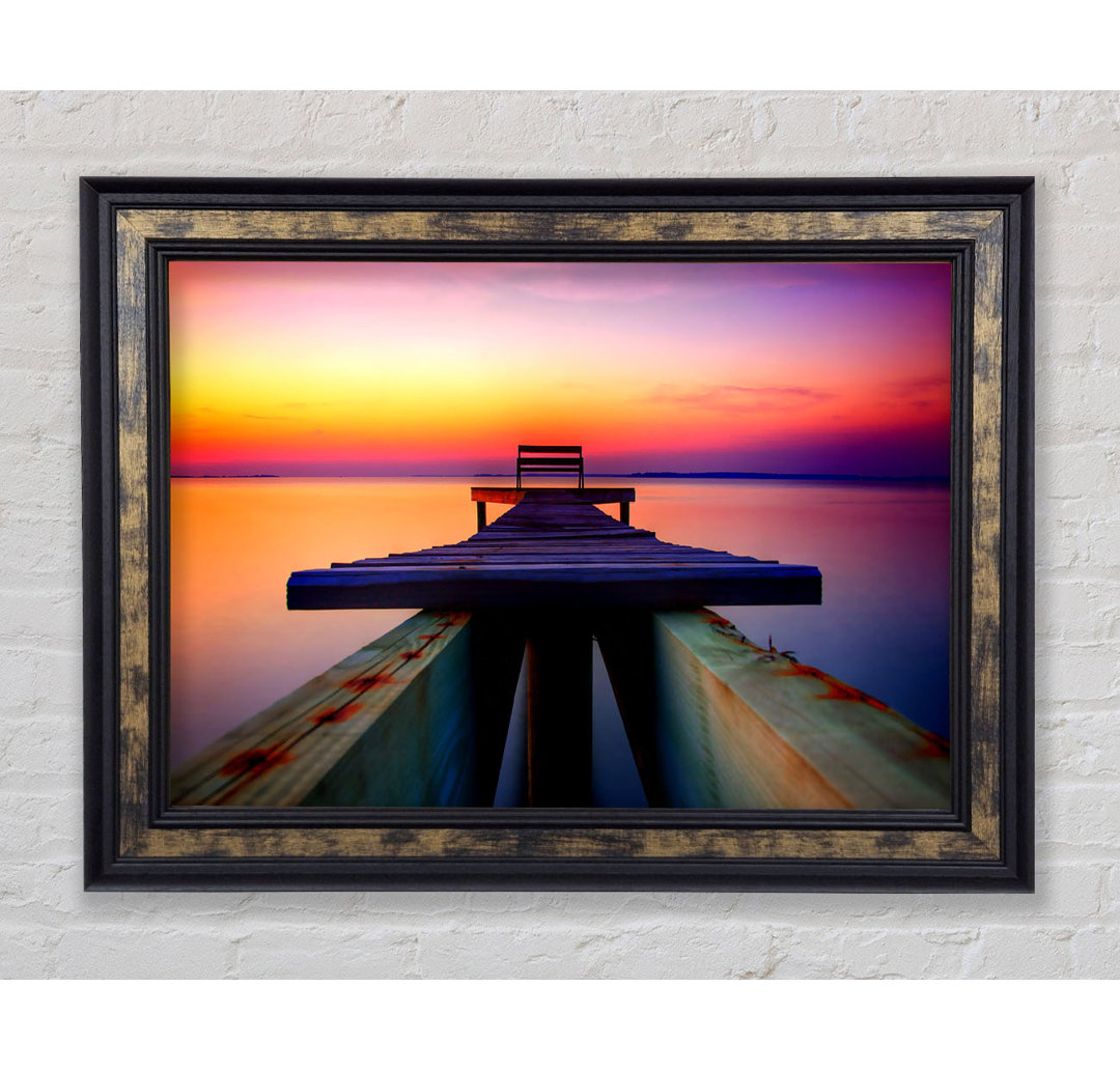 The Perfect Sunset Dock Gerahmter Druck Wandkunst