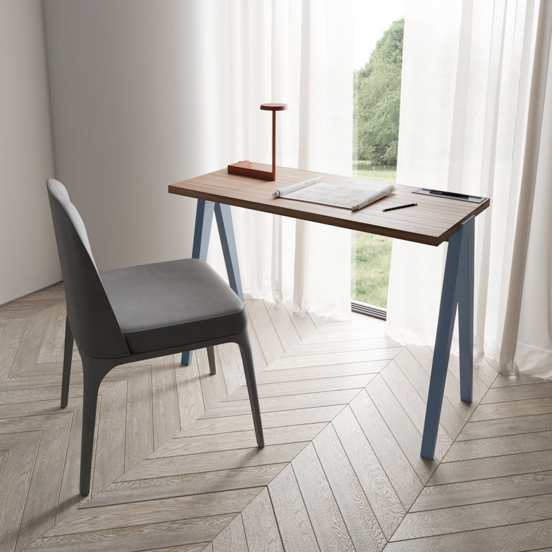 Gundrath Solid Wood Base Writing Desk, Blue, Walnut