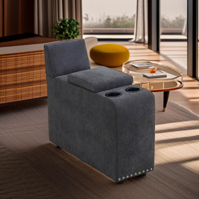 Concole en microfibre gris foncé Elin