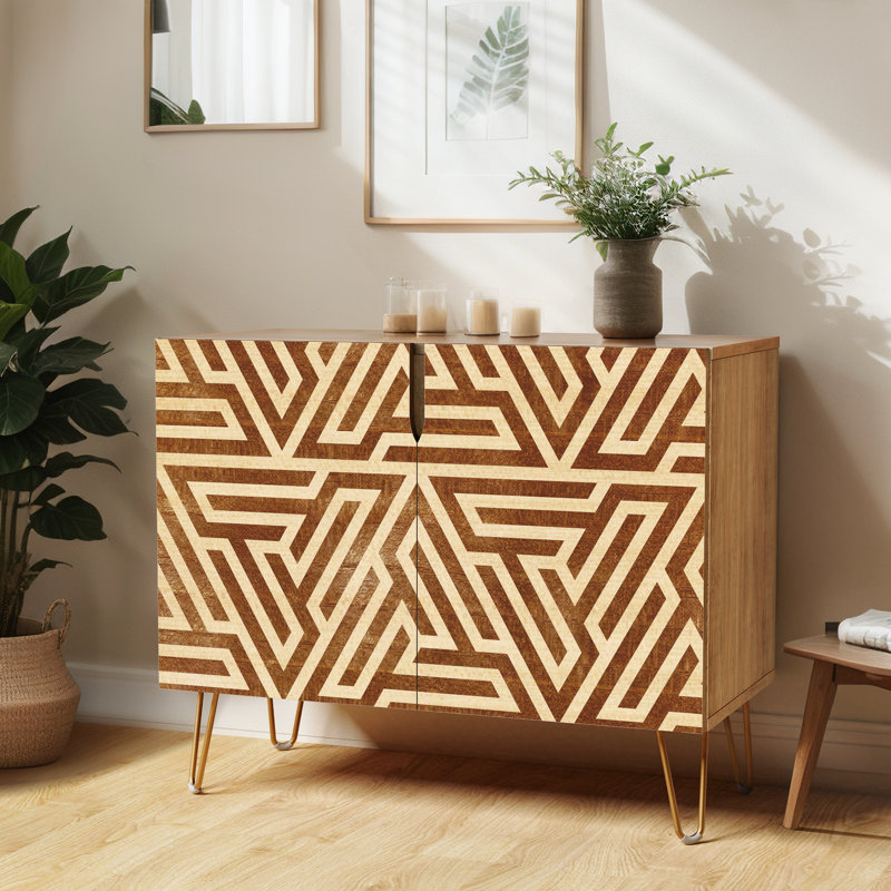 35'' Sideboard, Mid-century Lines Brown