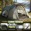 Tente de camping gonflable avec véranda, moustiquaire et fenêtres transparentes, porte