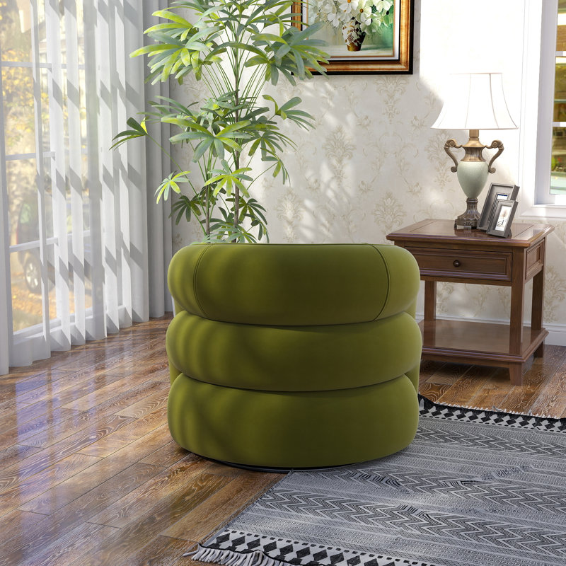 Fauteuil demi-tonneau pivotant Bricyn, Vert