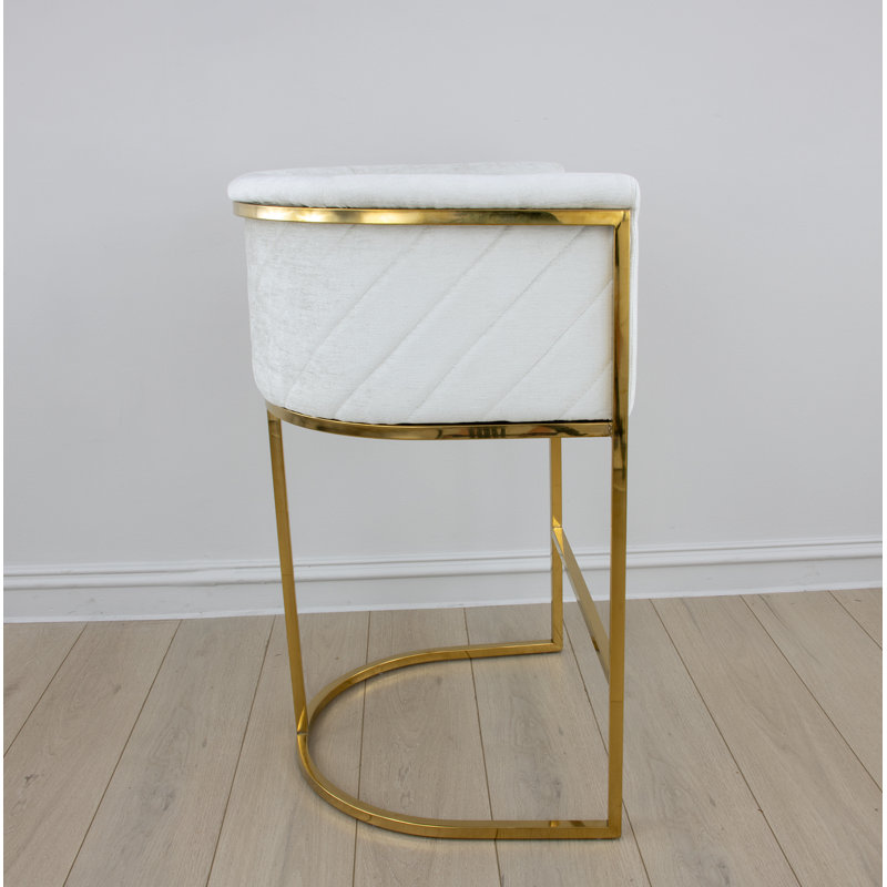 Lucca Upholstered Stool with Metal Frame