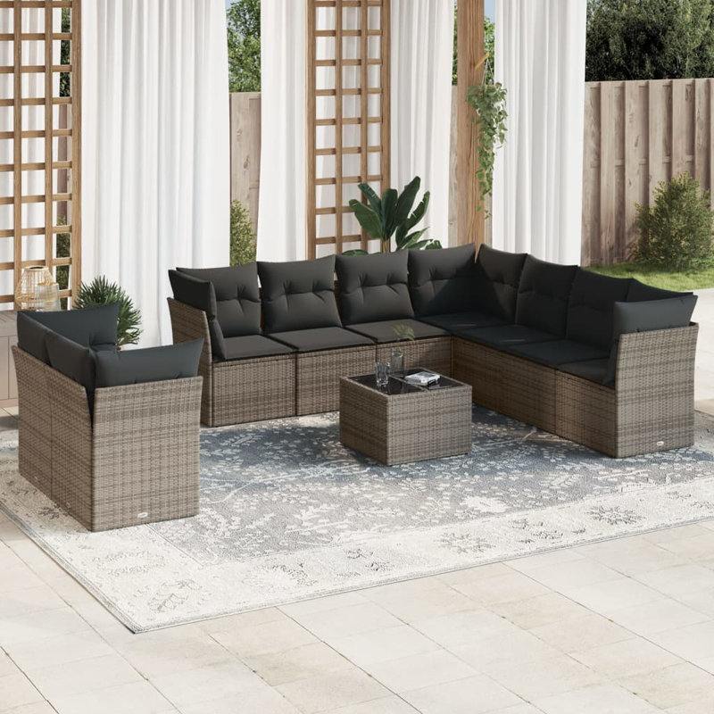 Ensemble de canapé de jardin Vidaxl gris