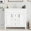 Meuble-lavabo de salle de bain avec lavabo supérieur, armoire de rangement de salle de bain avec 2 portes à fermeture douce et 2 tiroirs, rangement de salle de bain pour la maison