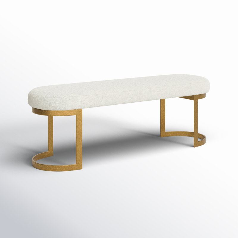 April Upholstered Bench, Gold
