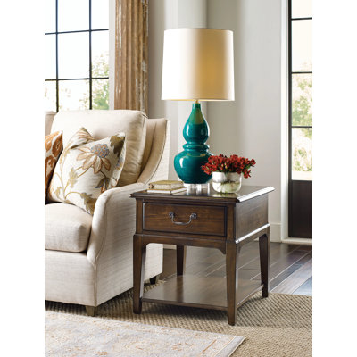 Skylinn Solid Wood End Table with Storage