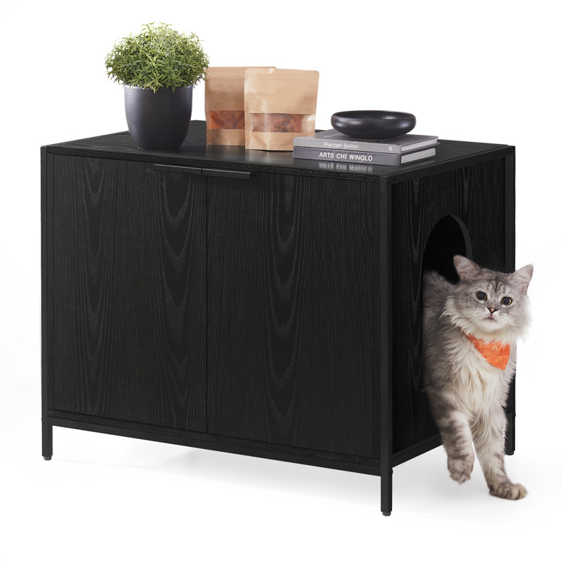 Litter Box Enclosure, Ebony Black