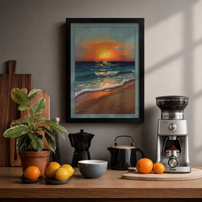Seascape At Golden Hour Coastal - Print