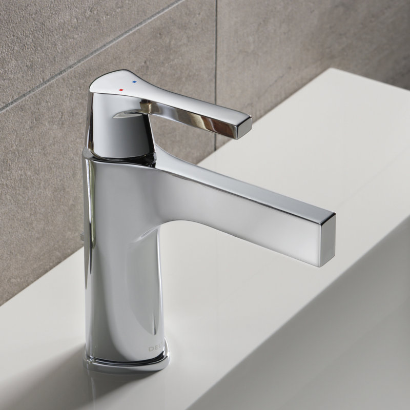 Robinet de salle de bain monotrou avec drain Zura, Chrome