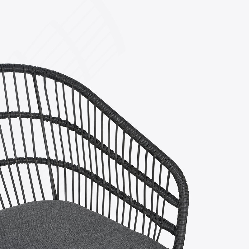CHAISE, 2PCS avec 2 coussins, gris