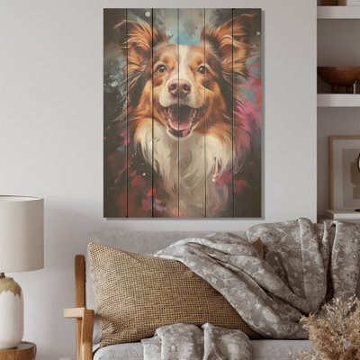 Papillon Prance - art mural en bois de chien sur bois de pin naturel
