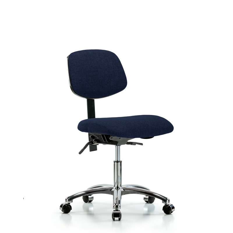 Chaise de travail Amos, Roulettes, Bleu marine, Non inclus