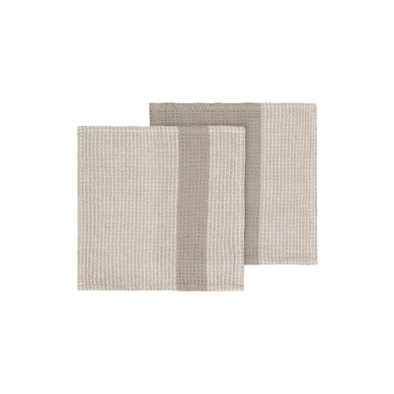 GANO Organic Cotton 2 Piece Dish Towel Set, Moonbeam/Mourning Dove
