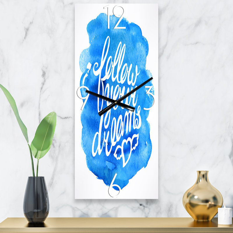 Follow Your Dreams I - Horloge murale moderne, Grand