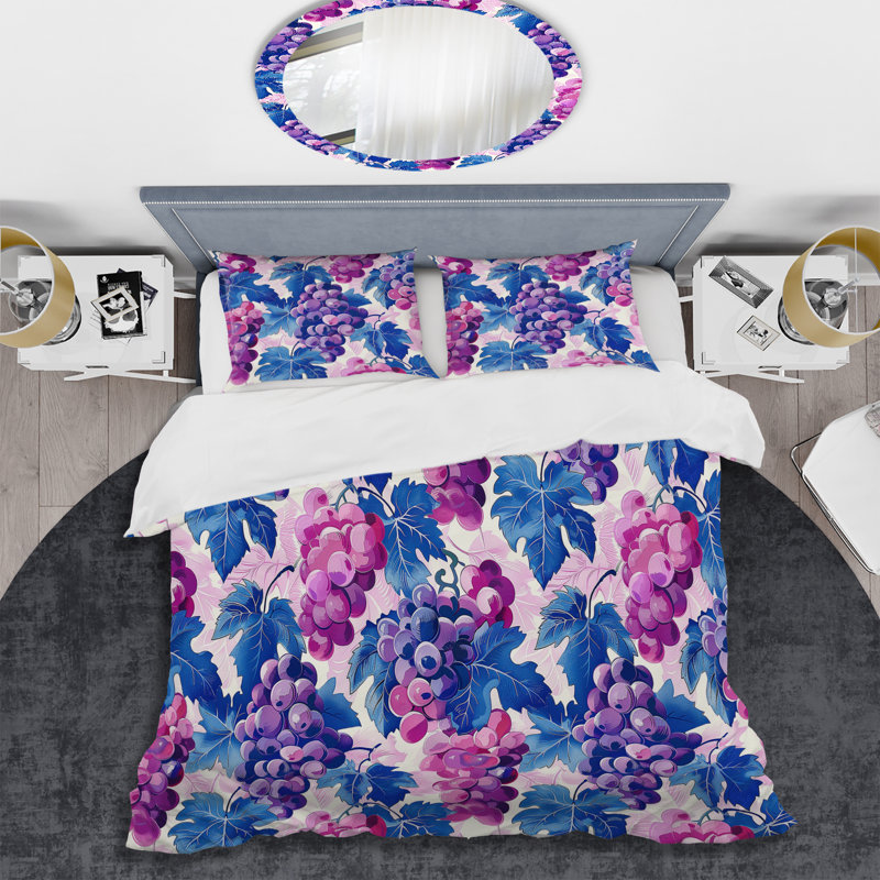 Ensemble de housse de couette Glam mauve - mauve / rose, Housse de couette simple + 2 taies décoratives st