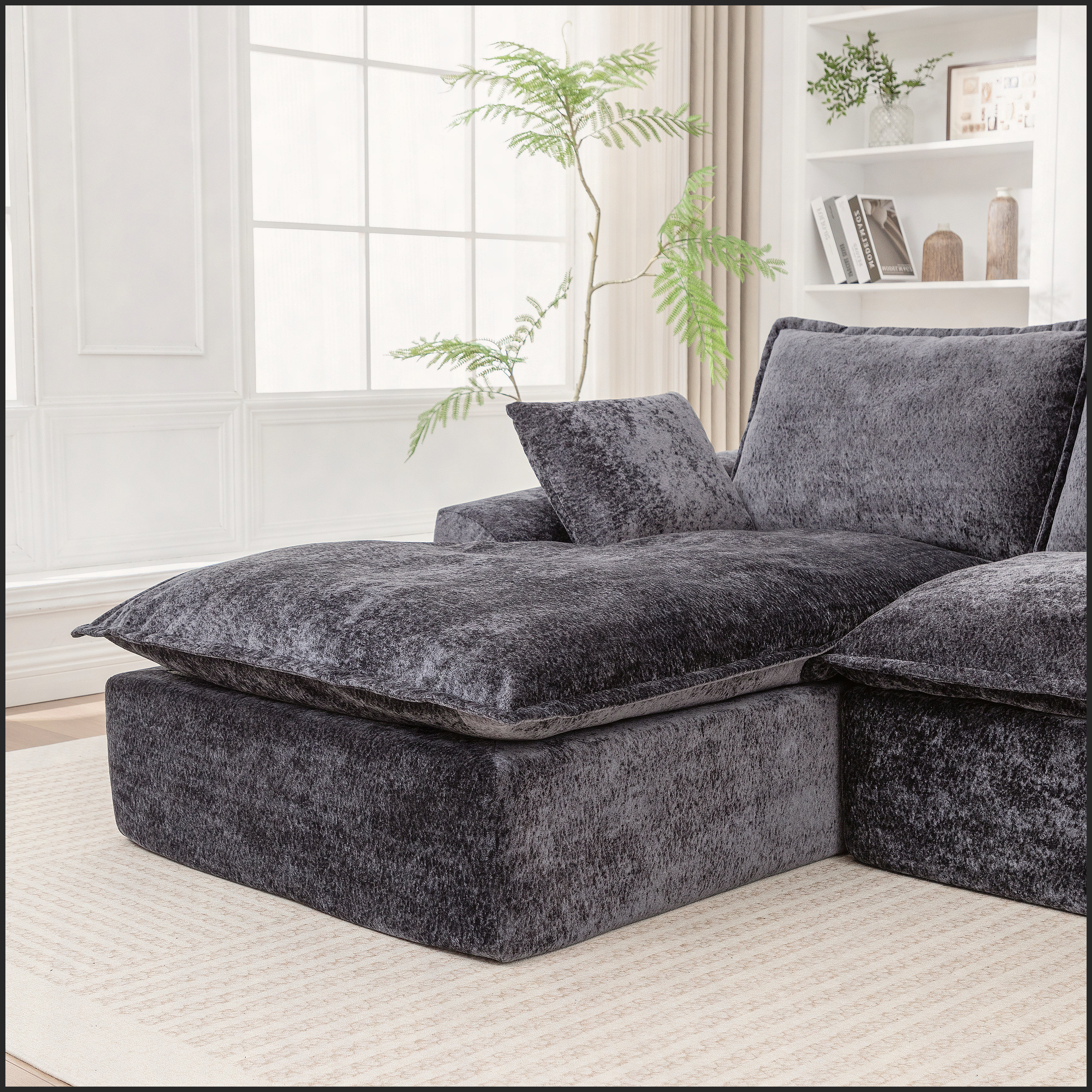 Latitude Run® 103 Inch Cloud Sectional Couch with L-Shape Chaise ...
