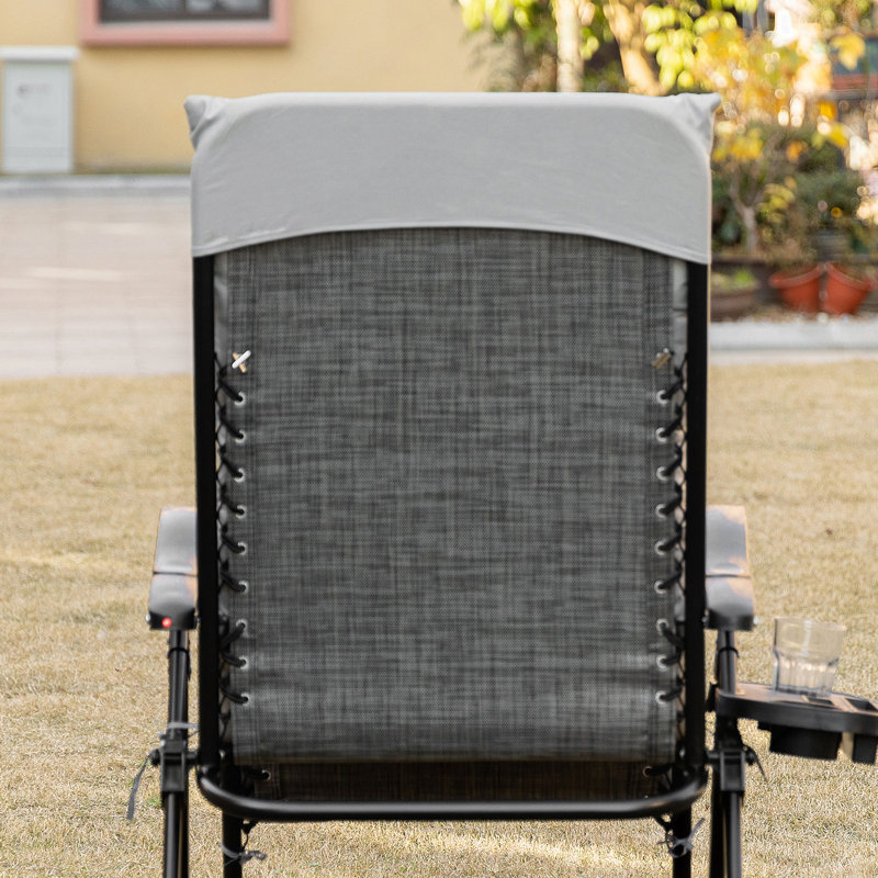 Fauteuil inclinable inclinable avec coussin rembourré, plateau latéral Outsunny