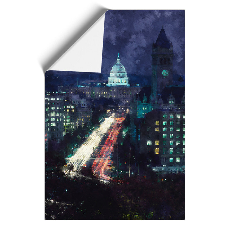 Pennsylvania Avenue in Washington Painting - Frameless Print, 30cm H x 21cm W x 0.1cm D