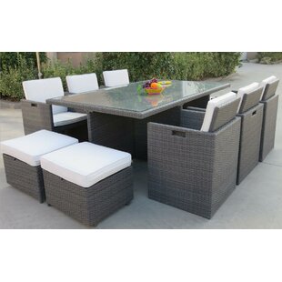 Rectangular 10 - Person 200cm Long Dining Set with Cushions
