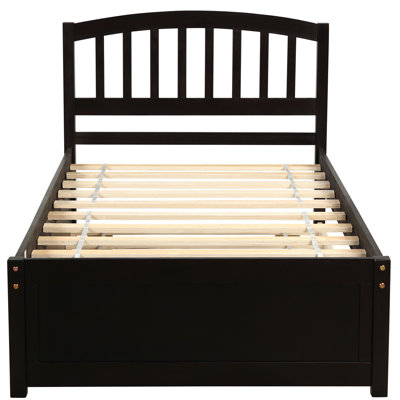 Lit plateforme simple avec lit gigogne - Bois massif pour une configuration de chambre à coucher fiable