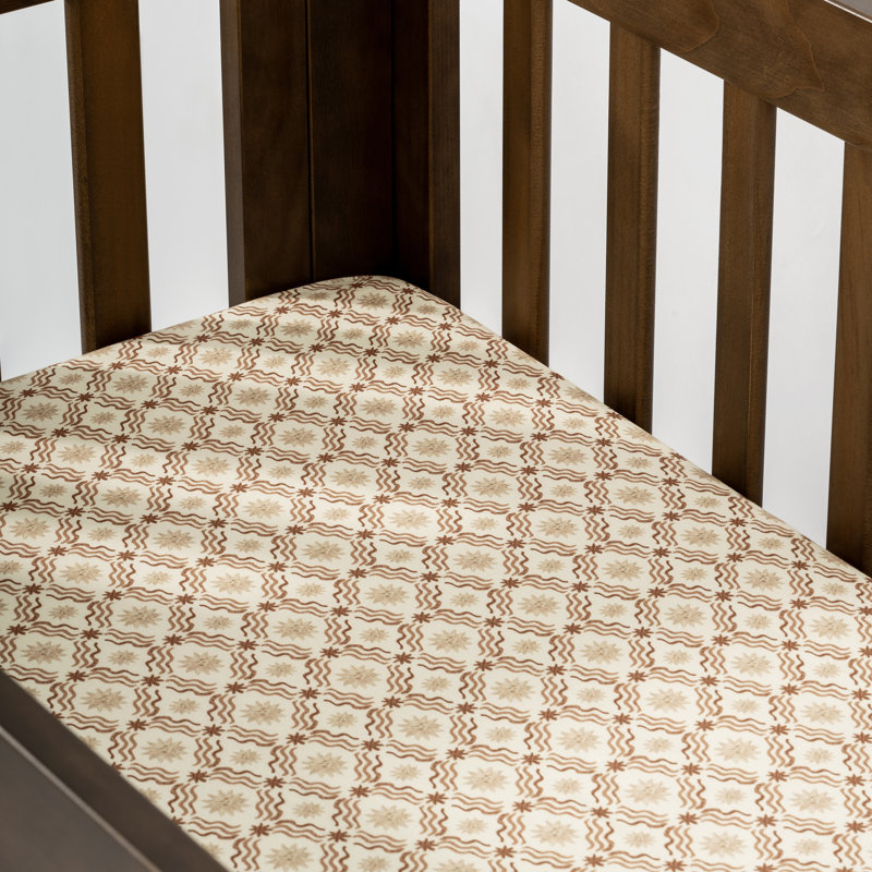 Mini drap de lit de bébé en coton brossé certifié biologique GOTS par Nate Berkus, Étoile d'automne