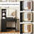 Vanity Desk Set With Led Lighted Mirror & Power Outlet, Makeup Table Top with 3 Open Bookcases, 3 Cubbies, 2 Drawers, Dresser Table for Bedroom, Checkroom-1244200109