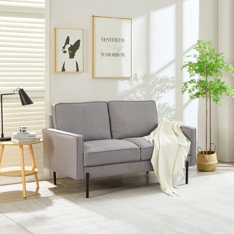 Causeuse Arban, 100 % lin gris clair