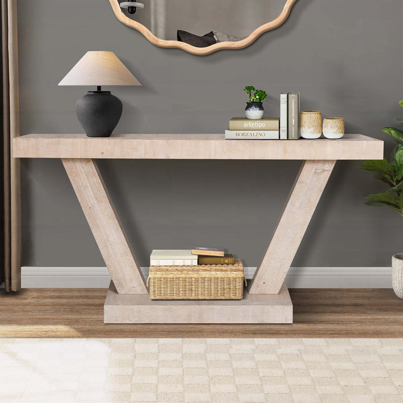 Console rétro en bois patiné, Naturel antique
