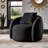 Doniphan Modern Boucle Accent Chair With Cloud-Like Curved Design And Furry Channel Pillow - Chair With Dark Gray Pillow-2084090811