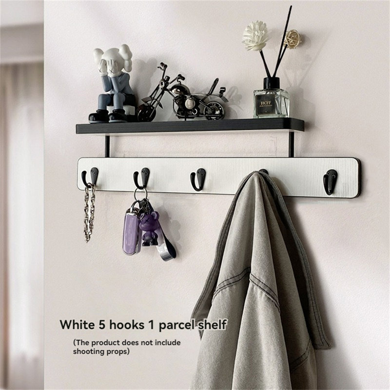 Crochet pour porte en bois massif, Blanc