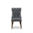 7-piece Mid-century Dining table set consists of a Kitchen Table and 6 Platinum Gray Polyester Fabric Dinner Chairs with Button Tufted Back - Antique Walnut Finish-1976880622-1976880619